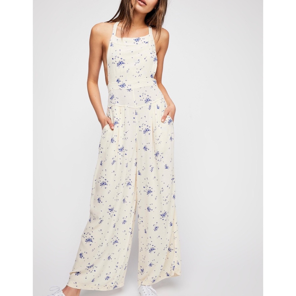 FREE PEOPLE Sweet In The Streets Printed OVERALLS